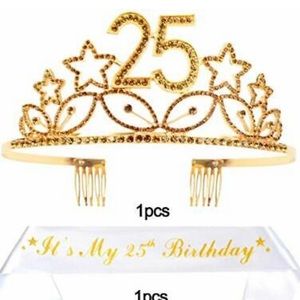 25th birthday crown and sash